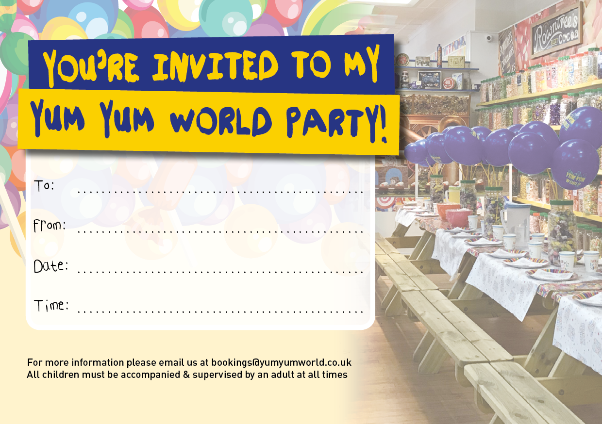 Yum Yum World Kids Party Invite Download